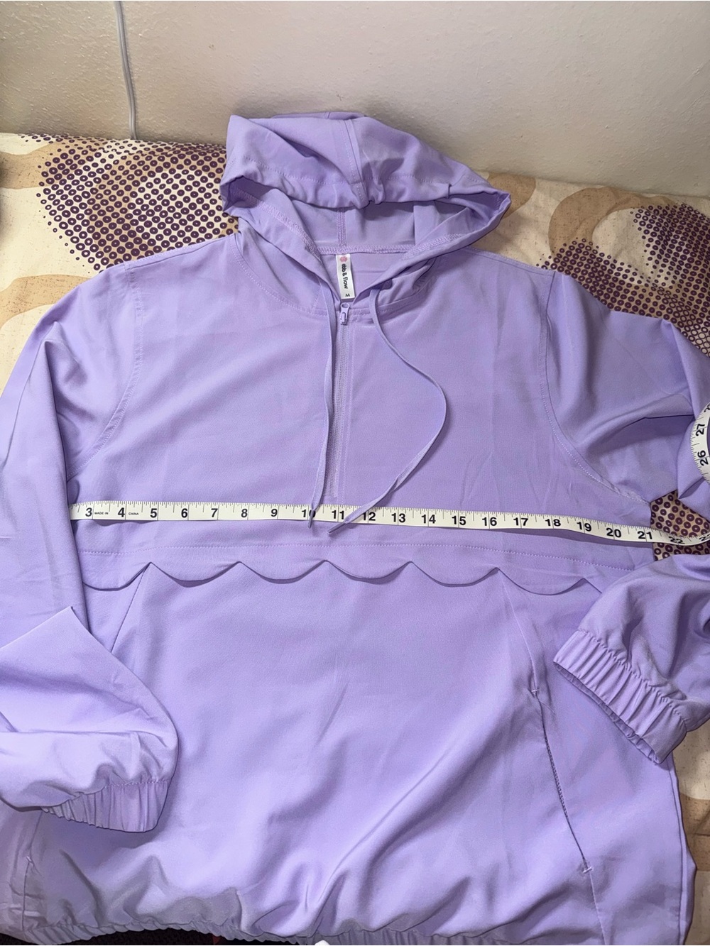 Lavender Ebb & Flow quarter-zip pullover windbreaker jacket. Size M - Picture 5 of 7